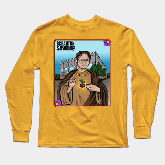 THE SCRANTON SAVIOR Long Sleeve T-Shirt by art_of_josh